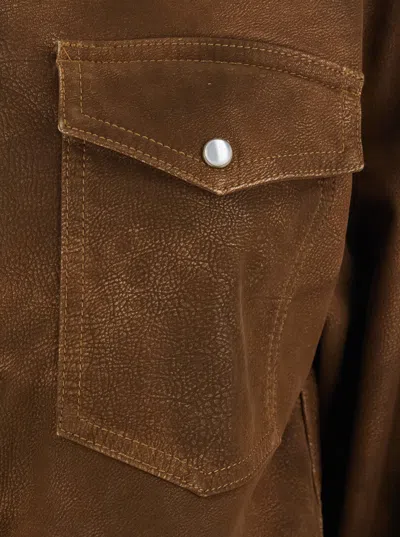 Isabel Marant Étoile Isabel Marant Etoile Women 'karima' Brown Shirt With Classic Collar And Two Front Patch Pockets In F In Brown