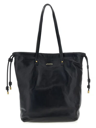 Isabel Marant Adjustable Strap Shoulder Bag With Top Handles In Black