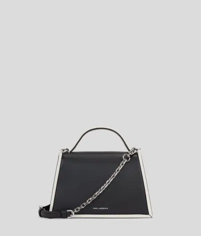 Karl Lagerfeld Signature Leather Top-handle Bag In Schwarz