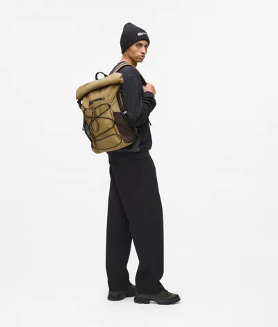 Kl Jeans Utility Drawstring Backpack In Brown