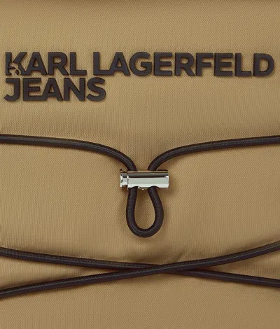 Kl Jeans Utility Drawstring Backpack In Brown