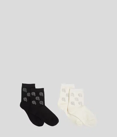 Karl Lagerfeld K/heart Strassbesetzte Socken – 2er-set In Multi