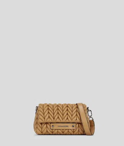 Karl Lagerfeld Quilted Cross Body Bag In Brown