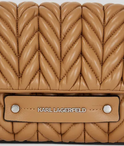 Karl Lagerfeld Quilted Cross Body Bag In Brown