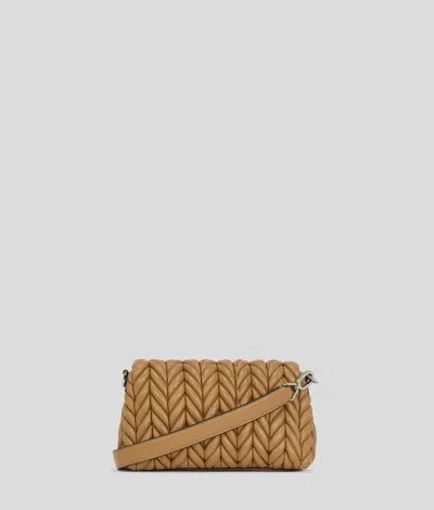 Karl Lagerfeld Quilted Cross Body Bag In Brown