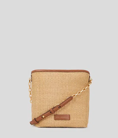 Karl Lagerfeld K/autograph Woven Small Bucket Bag In Brown