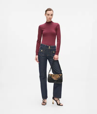 Karl Lagerfeld Leopard-print Shoulder Bag In Brown