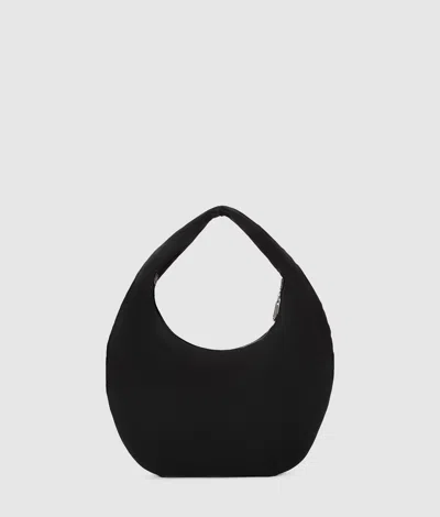 Kl Jeans Glossy Nylon Shoulder Bag In Black