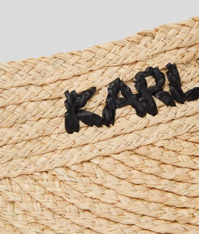 Karl Lagerfeld Schirmkappe Aus Bast Mit Logo In Brown