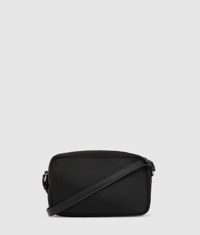 Kl Jeans Glossy Nylon Camera Bag In Black