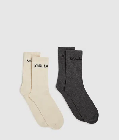 Karl Lagerfeld Logo Socks – 2 Pack In Multi