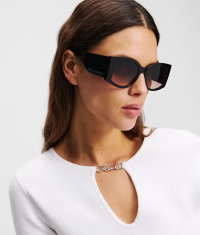 Karl Lagerfeld Logo Sunglasses In Brown