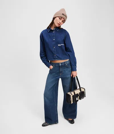 Kl Jeans Tief Sitzende Jeans Mit Weitem Bein In Blue