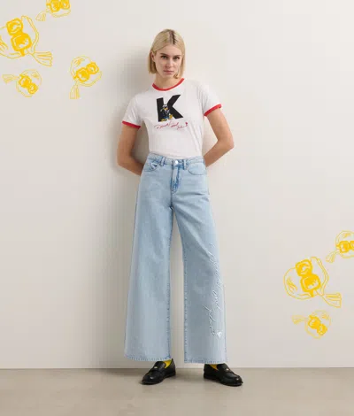 Karl Lagerfeld Disney X Kl Jeans Mit Weitem Bein In Blue