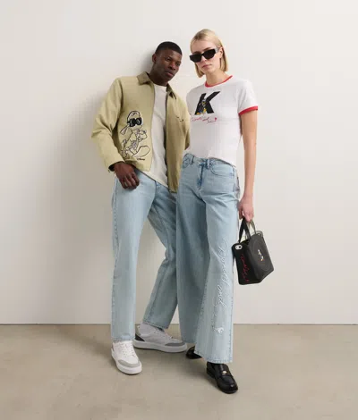 Karl Lagerfeld Disney X Kl Jeans Mit Weitem Bein In Blue