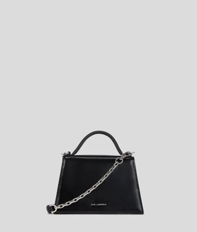 Karl Lagerfeld Small Signature Studded Cross Body Bag In Black