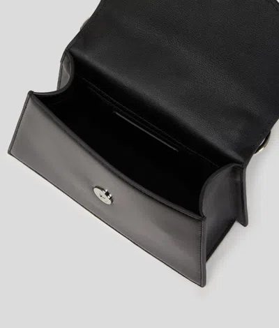 Karl Lagerfeld Small Signature Studded Cross Body Bag In Black