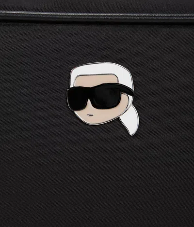 Karl Lagerfeld Ikon Pin Leather Camera Bag In Black