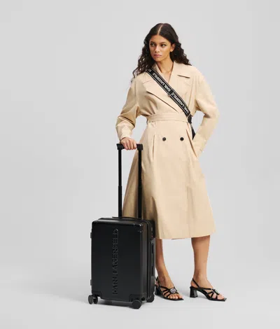 Karl Lagerfeld Hard-shell Cabin Suitcase In Black