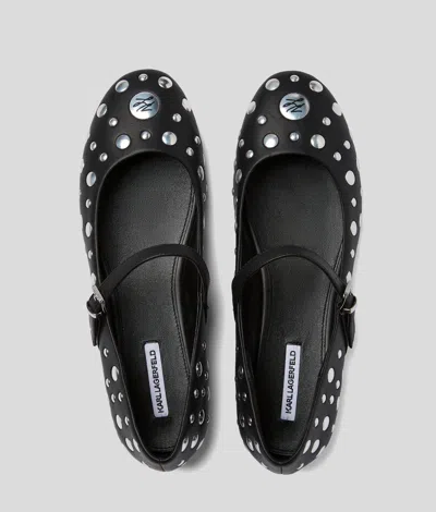 Karl Lagerfeld Karo Mirror Studs Ballet Flats In Multi