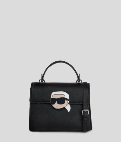 Karl Lagerfeld Ikon Grainy Crossbody Bag In Black