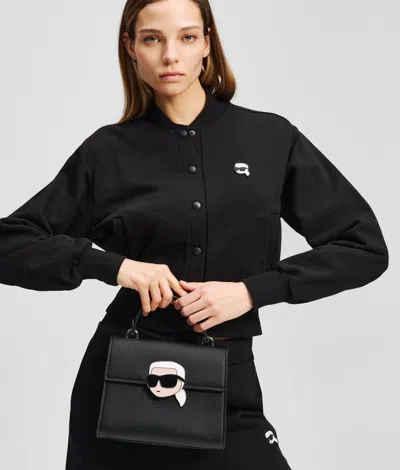 Karl Lagerfeld Ikon Grainy Crossbody Bag In Black