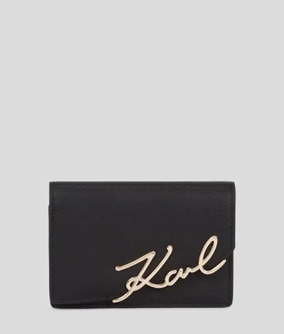 Karl Lagerfeld K/signature Kleines Portemonnaie In Black