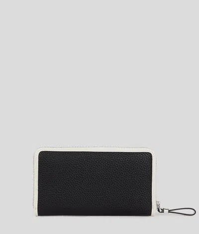 Karl Lagerfeld K/skuare Genarbtes Portemonnaie In Black