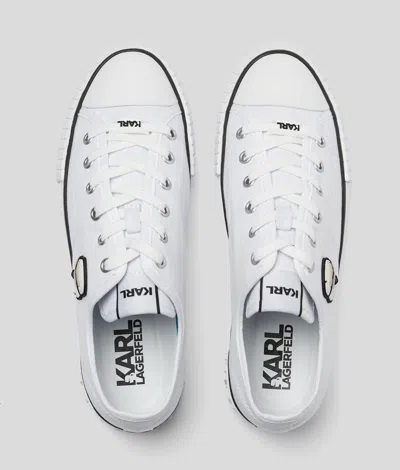 Karl Lagerfeld Kampus Max Fft Ikonic Karl-motif Sneakers In White
