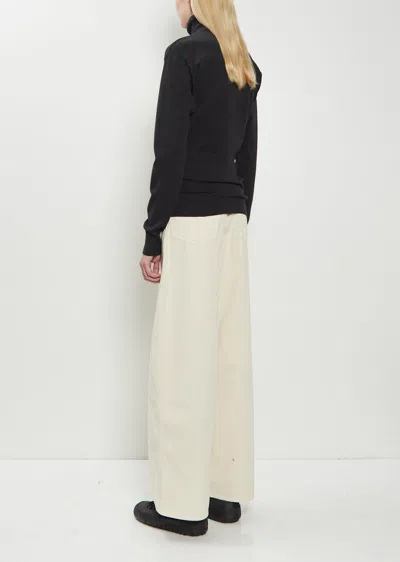 Lemaire Gray Buttoned Fitted Cardigan In Black