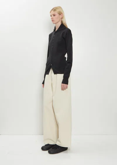 Lemaire Gray Buttoned Fitted Cardigan In Black