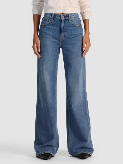 Alice And Olivia Chic High Rise Wide Leg Jeans In Brooklyn Blue