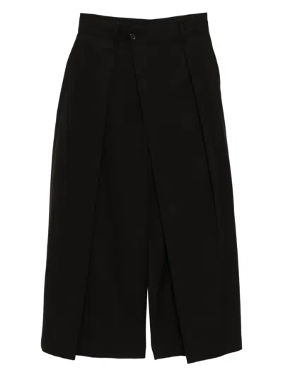 Songzio Asymmetric-wrap Trousers In Black