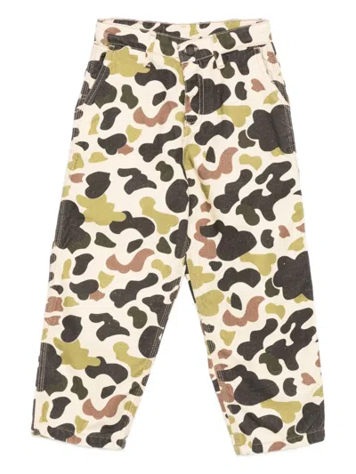 Market Camouflage Print Trousers In Brown