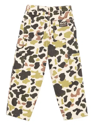 Market Camouflage Print Trousers In Brown