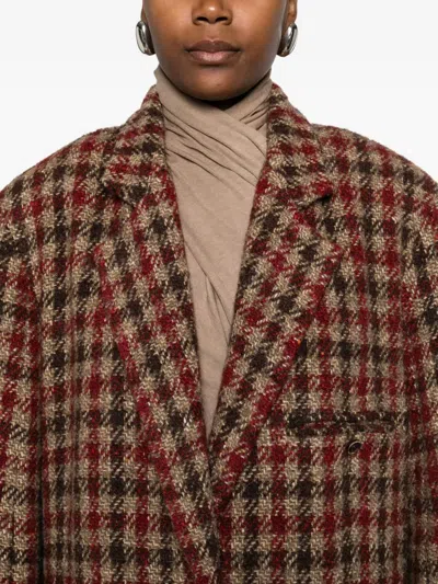 Uma Wang Checked Single-breasted Coat In Multi