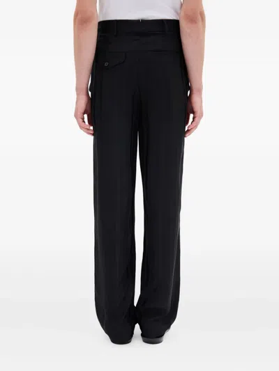 Ann Demeulemeester Cyrus Cady Satin Wide Leg Trousers In Black