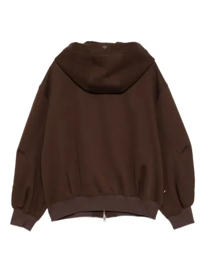 Songzio Panther-embroidered Hoodie In Brown