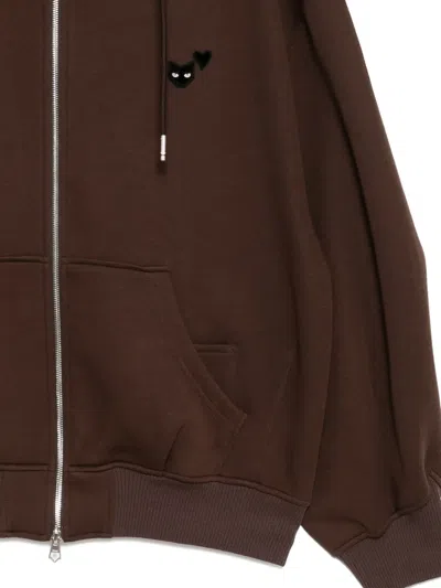 Songzio Panther-embroidered Hoodie In Brown