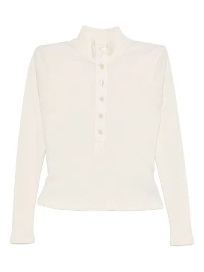 Citizen Of Humanity Citizens Of Humanity Sheena Long Sleeve Rib Polo In White