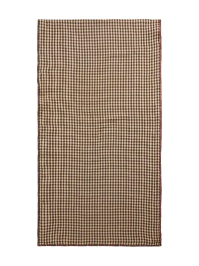 Rrl Check-pattern Scarf In Brown