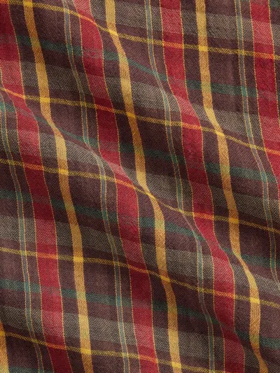 Rrl Check-pattern Scarf In Brown