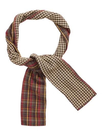 Rrl Check-pattern Scarf In Brown