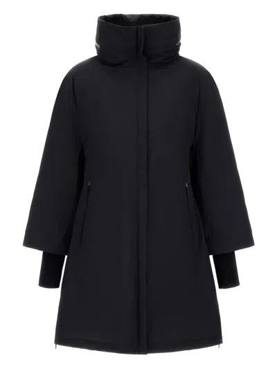 Herno 2 Layer Windstopper A-shape Jacket In Black