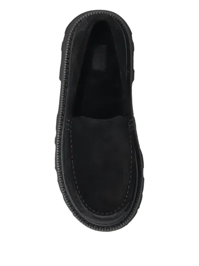 Ugg Ascot Suede Platform Loafers In Black