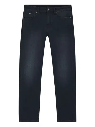Hugo Boss Delaware Blue Slim-fit Jeans In Knitted Denim In Blue