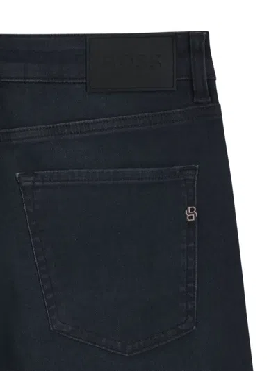 Hugo Boss Delaware Blue Slim-fit Jeans In Knitted Denim In Blue