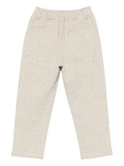 Eleventy Checked Pants In Neutral