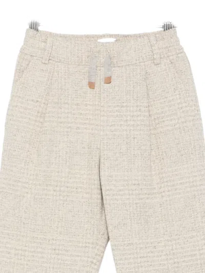 Eleventy Checked Pants In Neutral