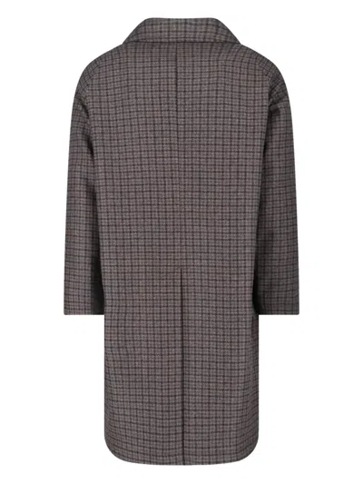 Tagliatore Houndstooth Pattern Jacket With Structured Collar And Flap Pockets In Gray